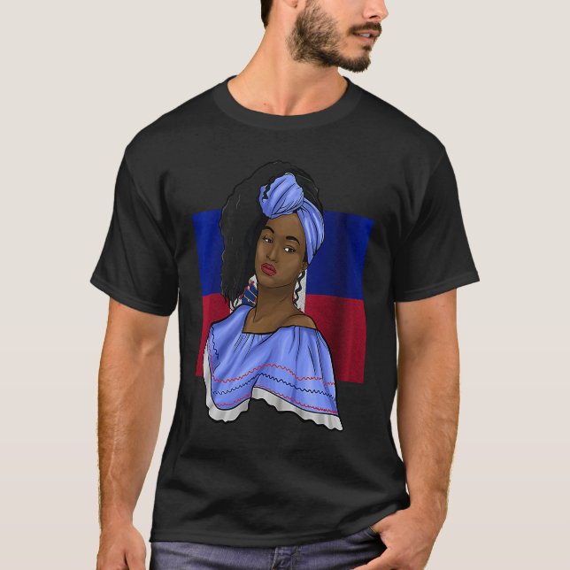 Camiseta Haiti Haitian Flag Day Creole Proud Woman Happy Ay (Frente)