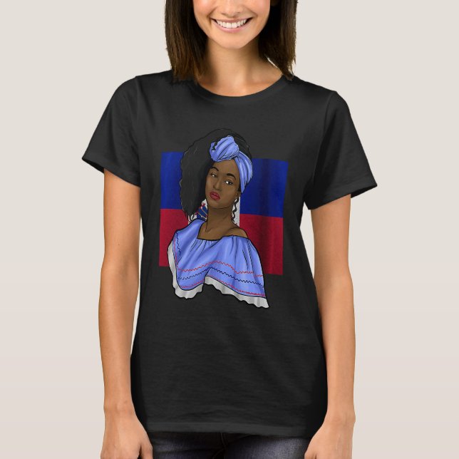 Camiseta Haiti Haitian Flag Day Creole Proud Woman Happy Ay (Frente)