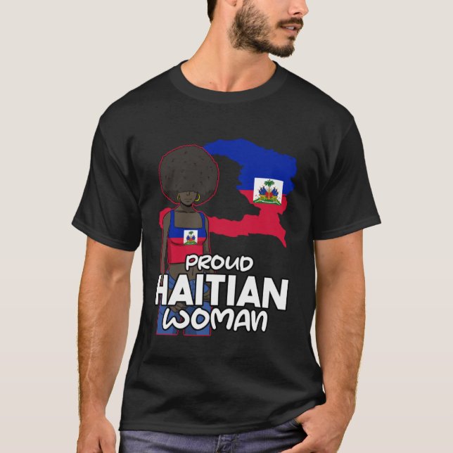 Camiseta Haiti Haitian Flag Day Proud Woman Ayiti Girl (Frente)