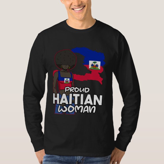 Camiseta Haiti Haitian Flag Day Proud Woman Ayiti Girl (Frente)