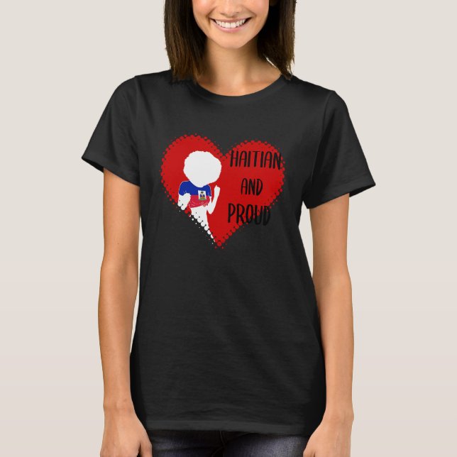 Camiseta Haiti Haitian Love Flag Proud Woman Princess Crown (Frente)