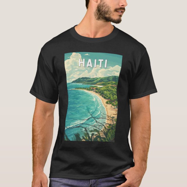 Camiseta Haiti Illustração Viagem Art Vintage (Frente)