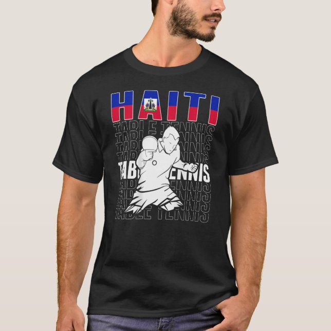 Camiseta Haiti Mesa de apoio à Tênis haitiana Ping Pong T (Frente)