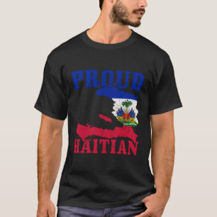 Camiseta Haiti Orgulhoso Mapa da Bandeira do Haiti