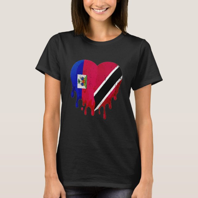 Camiseta Haiti Trinidad & Tobago Bandeira Coração Patriot C (Frente)
