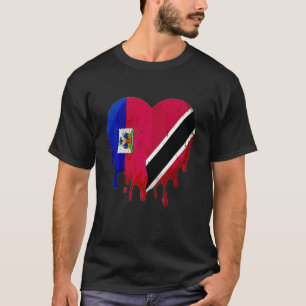 Camiseta Haiti Trinidad & Tobago Bandeira Coração Patriot C