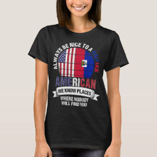 Camiseta Haitiano americano sabe Locais País Bandeira do H
