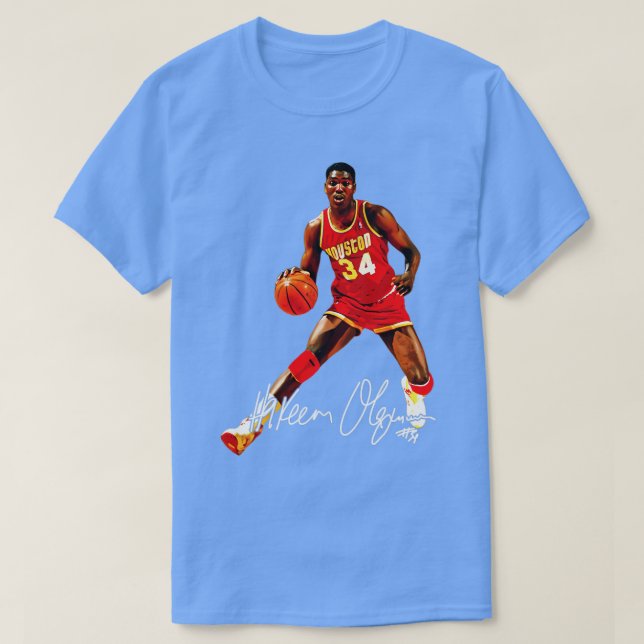Camiseta Hakeem Olajuwon The Dream BasballSignature 80S (Frente do Design)