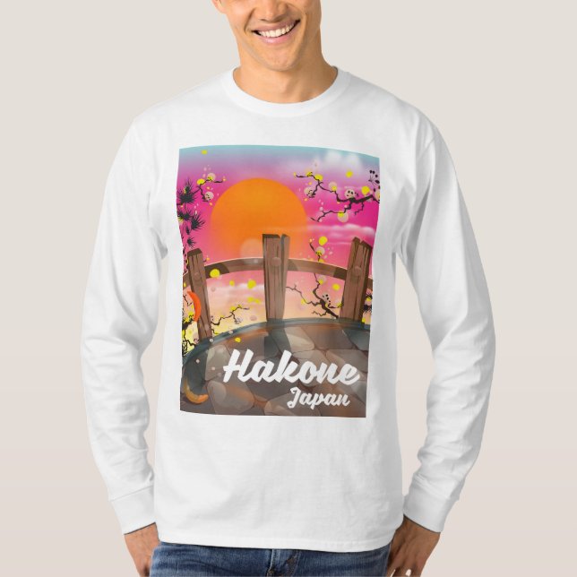 Camiseta Hakone japan floresce poster. (Frente)