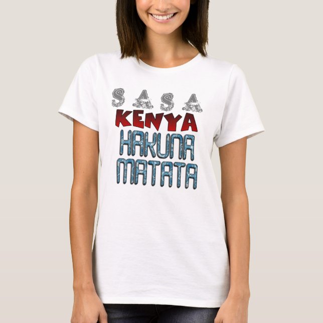 Camiseta Hakuna Matata 3D Art Impressão (Frente)