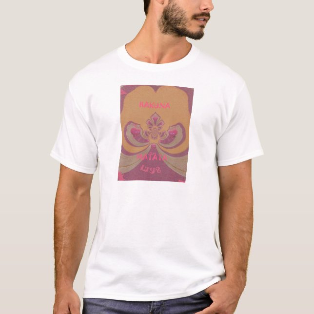 Camiseta Hakuna Matata Feliz design de corações de Natal (Frente)