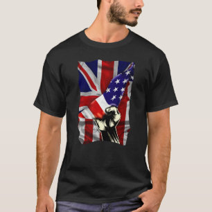 Camiseta Half American Flag British ROOTS USA Flag Reino Un