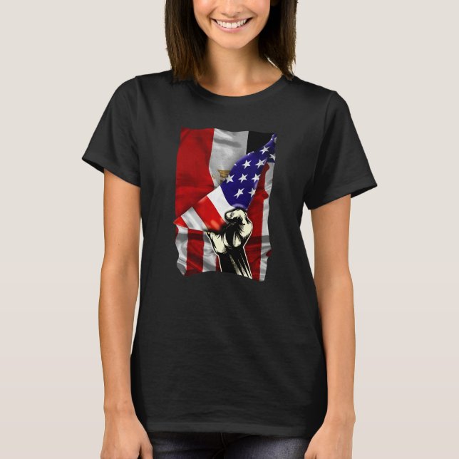 Camiseta Half American Flag Egyptian ROOTS USA Flag Egypt D (Frente)
