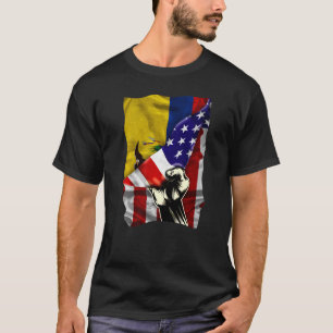 Camiseta Half American Flag Equatoriano ROOTS USA Flag Equa