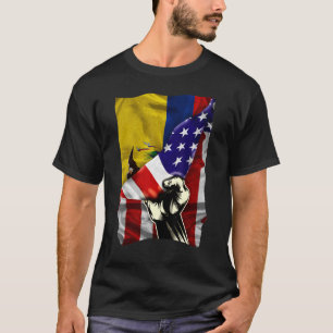 Camiseta Half American Flag Equatoriano ROOTS USA Flag Equa