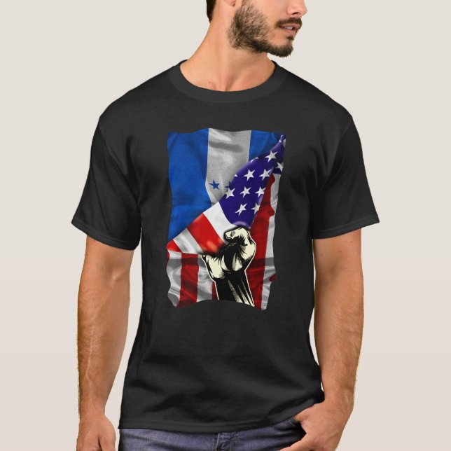 Camiseta Half American Flag Hondurdurduran ROOTS USA Flag H (Frente)