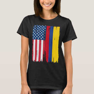 Camiseta Half american Flag Roots USA Colombia