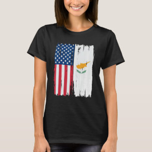 Camiseta Half american Flag Roots USA Cyprus