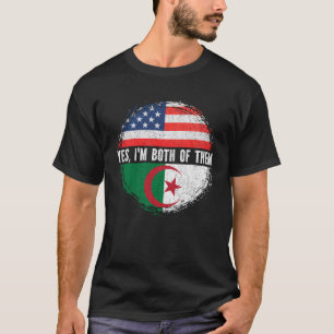 Camiseta Half American Half Argelerian USA Flag Argélia