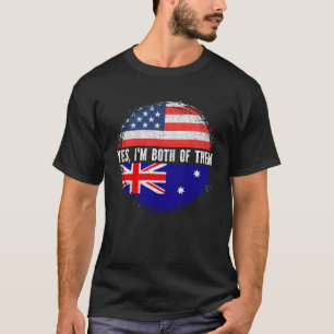 Camiseta Half American Half Austalian EUA Flag Austrália