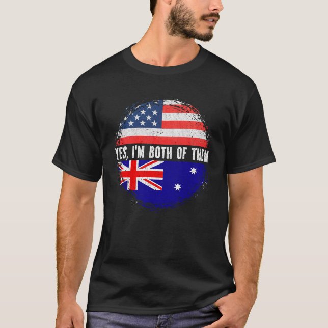 Camiseta Half American Half Austalian EUA Flag Austrália (Frente)