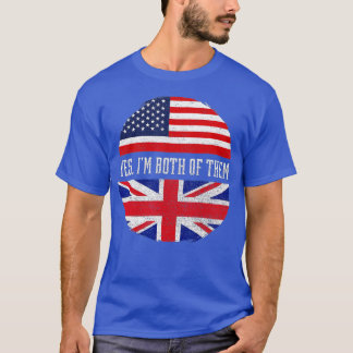 Camiseta Half American Half British USA Flag Reino Unido