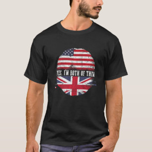 Camiseta Half American Half British Usa Flag Reino Unido