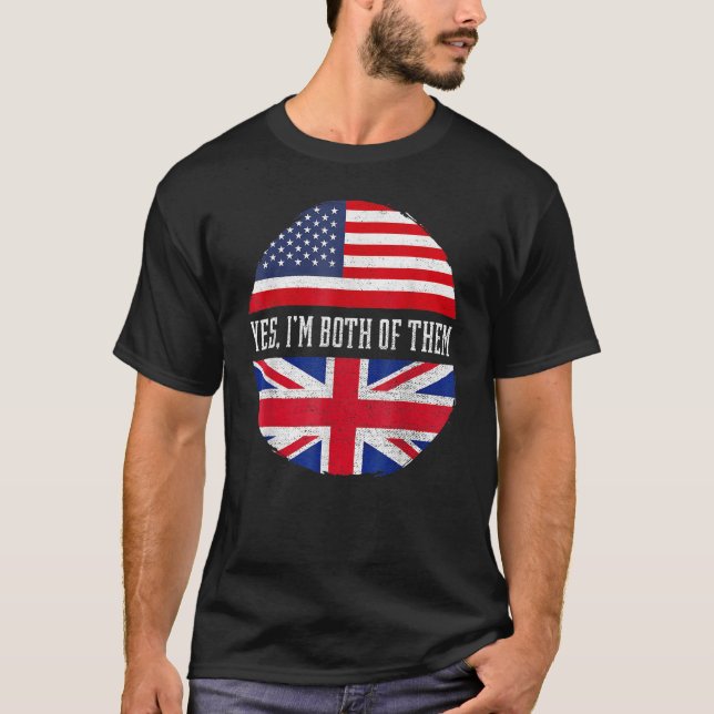 Camiseta Half American Half British USA Flag Reino Unido (Frente)