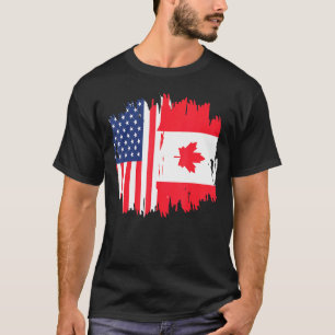 Camiseta Half American Half Canadian Roots America Canada F
