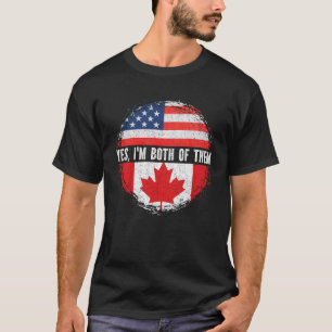 Camiseta Half American Half Canadian USA Flag Canadá