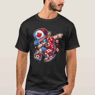 Camiseta Half American Half Canadian USA Flag Canada Americ