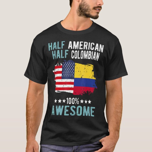 Camiseta Half American Half Colombiano (Frente)