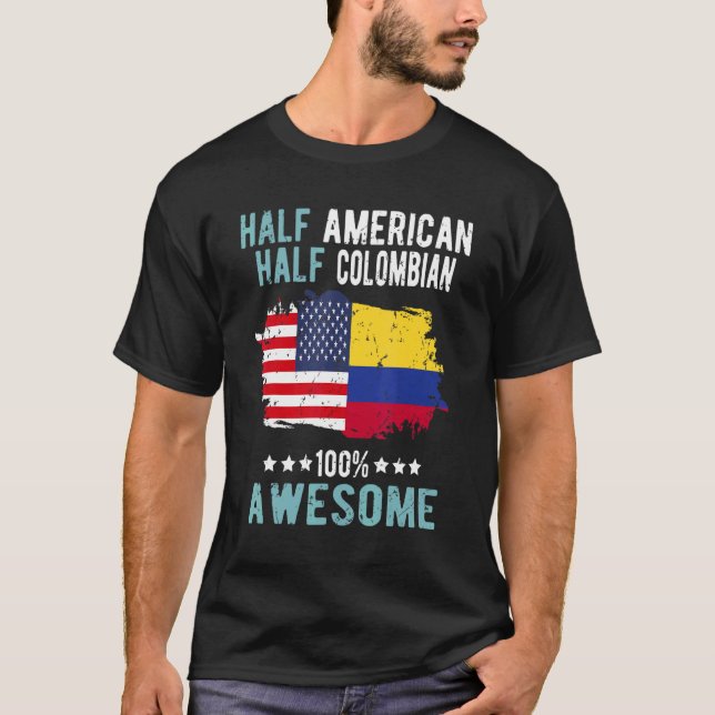 Camiseta Half American Half Colombiano (Frente)