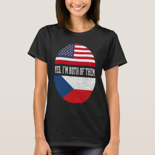 Camiseta Half American Half Czech USA Flag República Checa