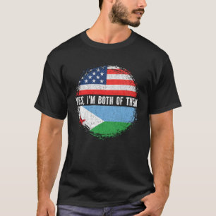 Camiseta Half American Half Djiboutian EUA Flag Djibouti