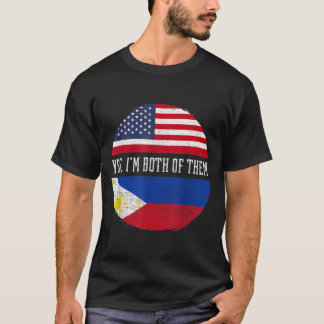 Camiseta Half American Half Filipino EUA Flag Filipinas H