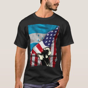 Camiseta Half American Half Hondurdurduran ROOTS USA Flag H