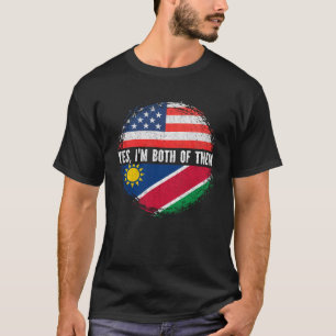 Camiseta Half American Half Namibian EUA Flag Namibia