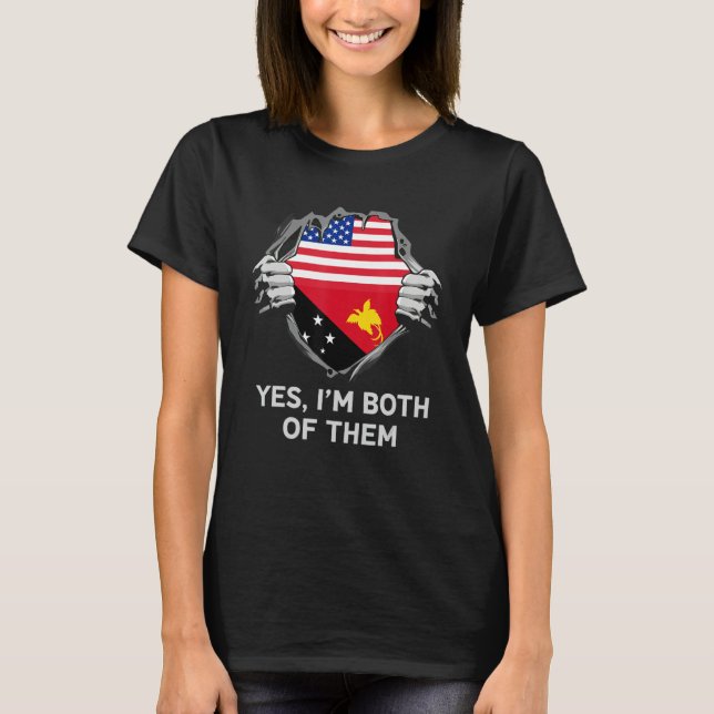 Camiseta Half American Half Papua New Guinean USA Papua New (Frente)