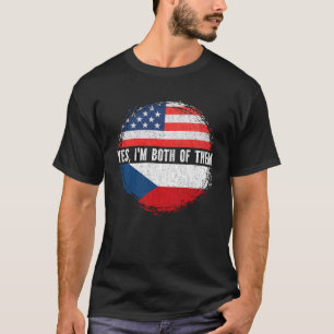 Camiseta Half American Half República Checa EUA Bandeira Re