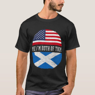 Camiseta Half American Half Scottish USA Flag Scotland Heri