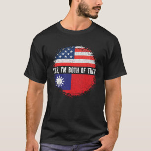 Camiseta Half American Half Taiwan Flag Taiwan