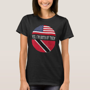 Camiseta Half American Half Trinbagónia EUA Flag Trinidad