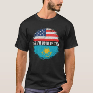 Camiseta Half American Kazakh EUA Banque o Cazaquistão