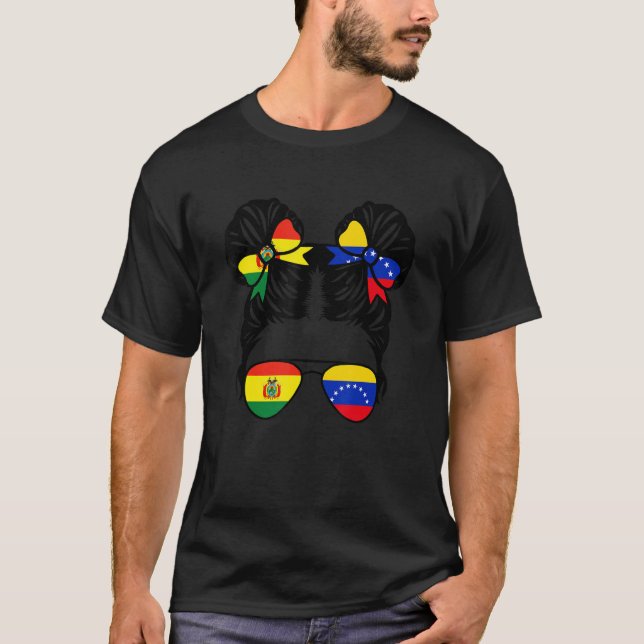 Camiseta Half Bolivian Half Venezuelan Girl Bolivia Kids (Frente)