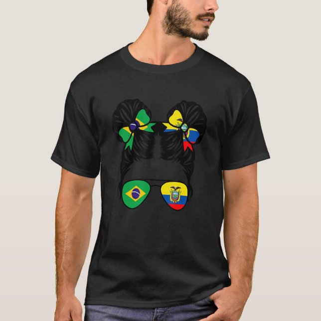 Camiseta Half Brazilian Half Ecuadorian Girl Brazil Kids (Frente)