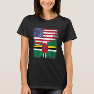 Camiseta Half Dominican Flag Vintage Dominica Usa