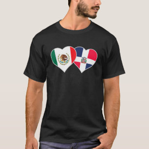 Camiseta Half Dominicano Half Mexicano Flag Heart M Dominic