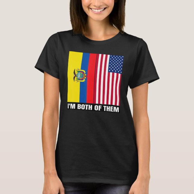 Camiseta Half Ecuadorian Half American USA DNA Ecuador Heri (Frente)