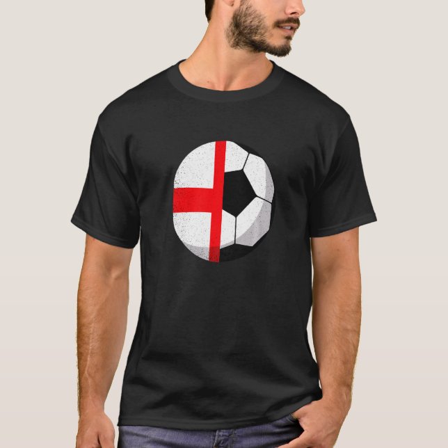 Camiseta Half England Flag Half Football Soccer (Frente)